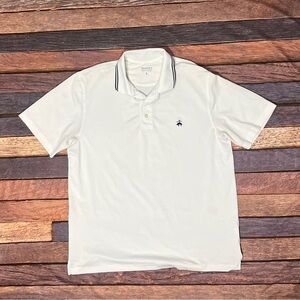 Brooks Brothers Men's White Polo Golf Shirt Short Sleeve Summer Vacation